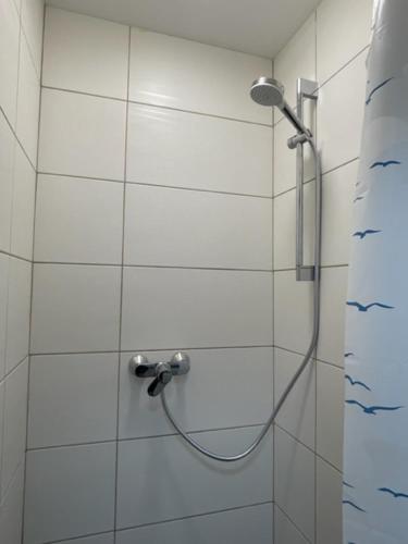 拜罗伊特Diyo Apart Festspiel Bayreuth的浴室内配有淋浴和头顶淋浴