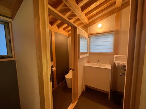 OtoyochoCrossFit Otoyo Strength TINY HOUSE的一间带卫生间和水槽的浴室