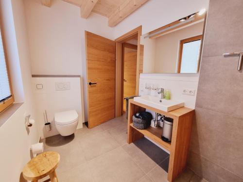 巴德小基希海姆Mei-Chalet的一间带水槽和卫生间的浴室