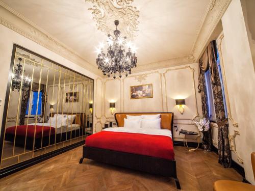 加拉塔诺德斯登酒店客房内的一张或多张床位