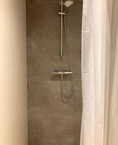 鹿特丹B&B Berglust的浴室内配有淋浴帘。