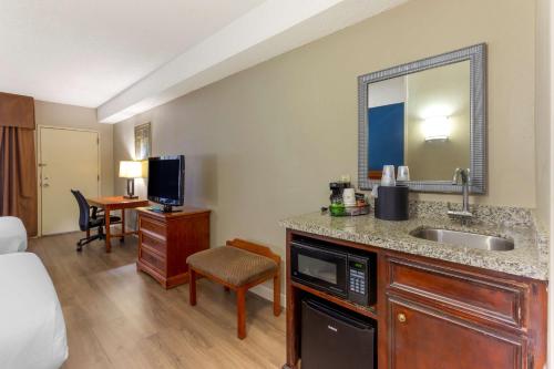 卡瑞贝斯特韦斯特帕里斯卡里 - 北卡罗来纳州的酒店客房设有水槽和一间卧室