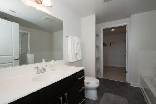 阿林顿Nice 2BR Pentagon City Apartment的一间带水槽和卫生间的浴室