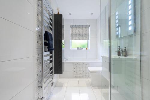 爱丁堡Craigey Beach Home的白色的浴室设有卫生间和水槽。