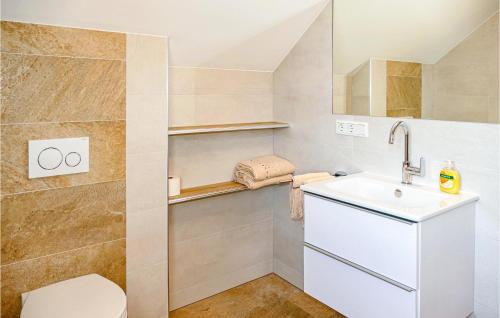 WeisspriachCozy Home In Weisspriach With Sauna的一间带水槽和卫生间的浴室