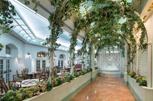 香港香港迪士尼乐园酒店的充满植物的房间