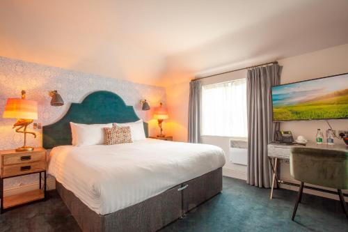 都柏林House Bedrooms Dublin的一间卧室设有一张大床和一个窗户。