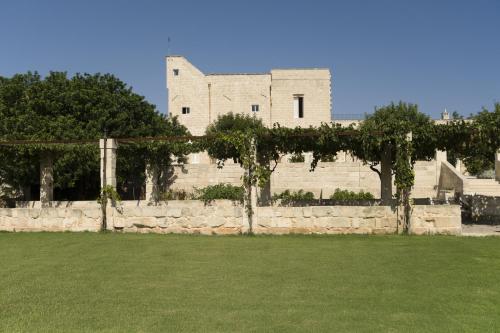 LizzanelloMASSERIA LILEI的一座石头墙和绿色草的建筑