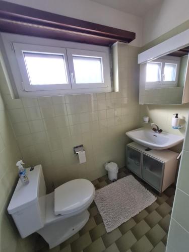 Balerna加比沃尔夫豪斯民宿的浴室配有白色卫生间和盥洗盆。