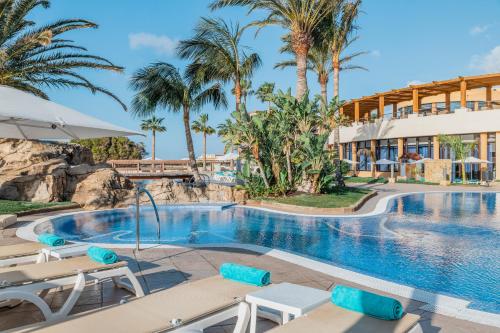 莫罗德哈布雷Iberostar Playa Gaviotas All Inclusive的棕榈树度假村的游泳池