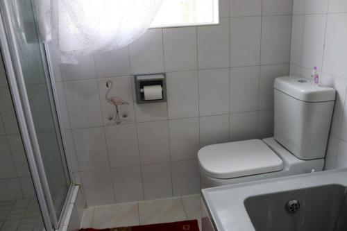 约翰内斯堡Bougainvillea at Boskruin的一间带卫生间和淋浴的浴室