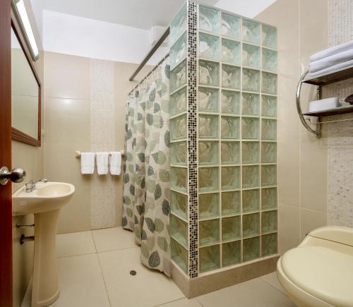阿雷基帕卡萨代阿维拉住宿加早餐旅馆的一间带卫生间和水槽的浴室
