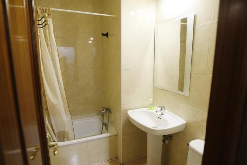 阿利坎特圣费尔南多旅馆 的一间带水槽和淋浴的浴室