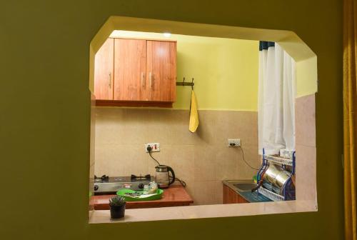 奈瓦沙Naivasha Southlake apartments的厨房配有水槽和台面
