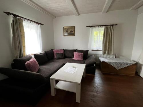 德辛Chata Chlumík的客厅配有沙发和桌子