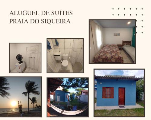 卡波布里奥Suites para casais na praça Oswaldo Cruz的不同房间和建筑的照片拼贴