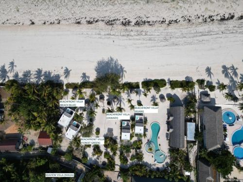 布韦朱Kijani Beach Villas的度假村和海滩地图