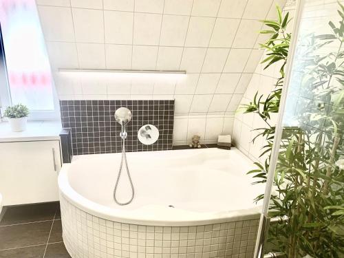 爱尔福特Stadtpark-Oase的带浴缸的浴室