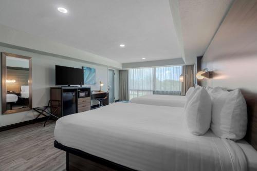 科珀斯克里斯蒂Best Western Corpus Christi Airport Hotel的酒店客房设有一张大床和一台电视。