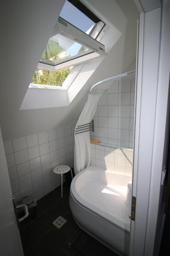 扎马迪Nefelejcs的一间带卫生间和天窗的浴室