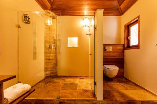 杰里科科拉Hurricane Jeri的带淋浴和卫生间的浴室