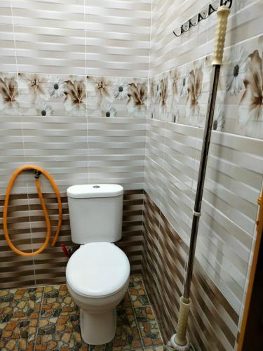 Nibung TebalRizki Homestay的一间带卫生间和拖把的浴室
