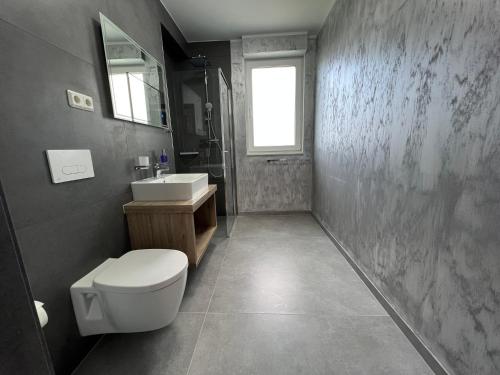贝德堡BonApart的一间带卫生间和水槽的浴室
