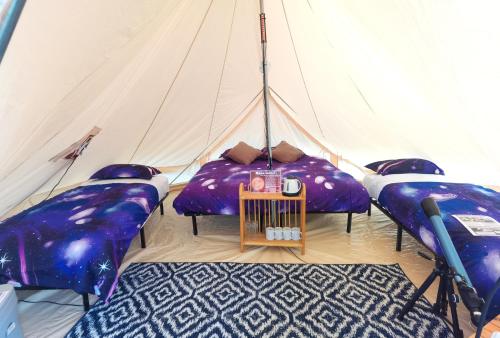 库纳瓦拉库纳瓦拉布什假日公园的帐篷配有两张床和一张桌子