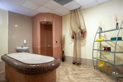 贝洛格拉奇Хотел "Скалите", Skalite Hotel的一间带浴缸和卫生间的浴室。