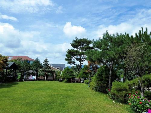 Daegwallyeong Beautiful Pension外面的花园