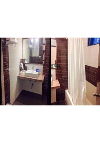 菩提伽耶Shining star的一间带水槽和镜子的浴室