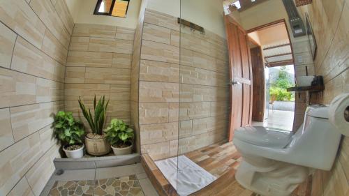 福尔图纳Chongo's Place Familiar的浴室设有卫生间和植物