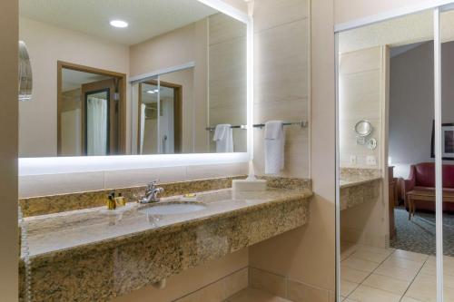 奥克港奥克港贝斯特韦斯特优质酒店及会议中心的一间带水槽和镜子的浴室