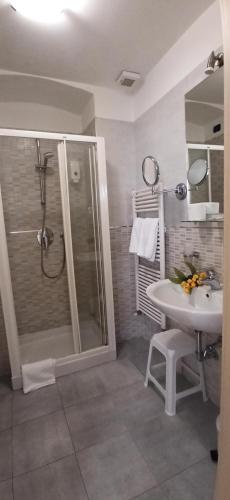 圣雷莫Camere Chicca的带淋浴和盥洗盆的浴室