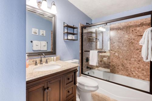 天使之火Wren 306的浴室配有卫生间、盥洗盆和淋浴。