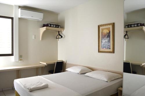乌贝兰迪亚Sara Palace Hotel的一间医院间,设有两张床和窗户
