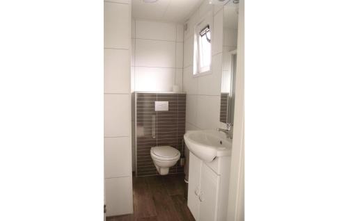 布勒克伦Pet Friendly Home In Breukelen With Kitchen的白色的浴室设有卫生间和水槽。