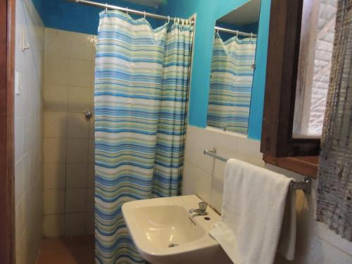 米萨华丽港Hotel El Albergue Español的一间带水槽和淋浴的浴室