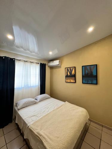 圣卡洛斯CORONADO VILLA VICTORIA的一间卧室设有一张床和一个窗口