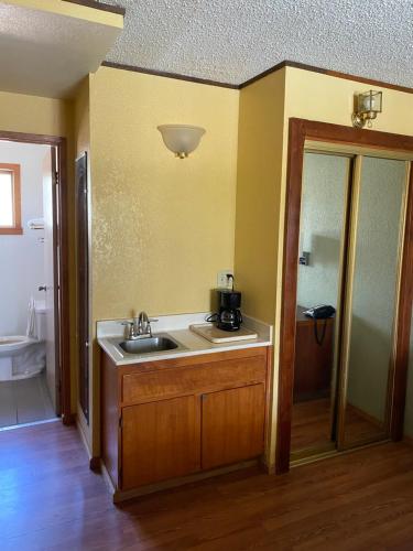 三河城韦斯腾假日旅馆的一间带水槽、卫生间和镜子的浴室