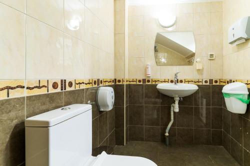大特尔诺沃Luxury Studio for 3 persons, near Carevec, Veliko Tarnovo的一间带卫生间和水槽的浴室