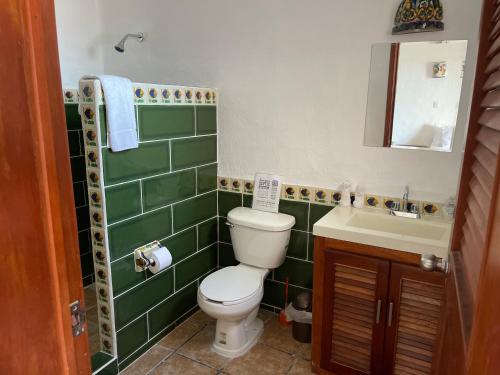 艾克斯卡拉克CASA PARAÍSO的一间带卫生间和水槽的浴室
