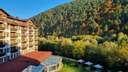 韦林格勒Мия 3 Спа хотел Свети Спас的享有酒店和山脉的空中景致