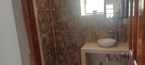 乌鲁班巴Hospedaje Venka Urubamba的一间带卫生间、水槽和窗户的浴室