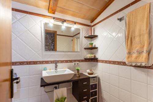 费拉尼特斯Finca Can Jeroni的一间带水槽和镜子的浴室