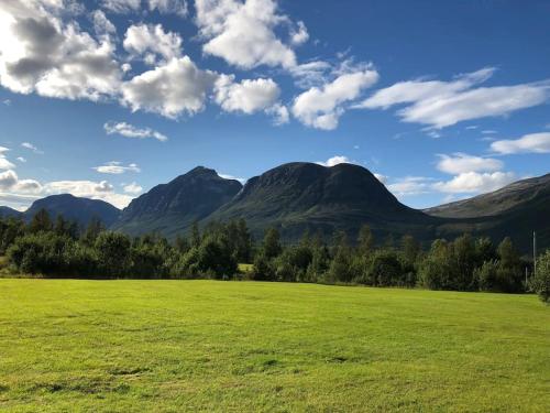 特罗姆瑟Mountainside Lodge - Breivikeidet的山地绿地