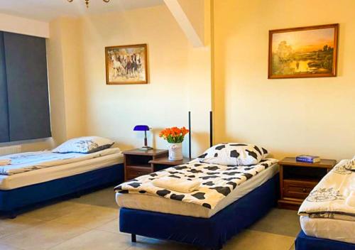 谢维日Noclegi Prestige的一间卧室,配有两张床