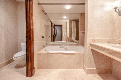 TyngsboroChateau Merrimack Hotel & Spa的带浴缸和卫生间的浴室。