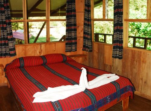 蒙泰韦尔德哥斯达黎加Finca Terra Viva的一间卧室配有一张带白色床单和窗户的床。