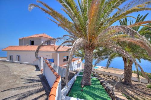 蓬塔利亚纳Cielo Y Mar的海滩上一棵棕榈树的房子